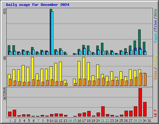 Daily usage for December 2024