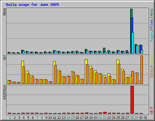 Daily usage for June 2025