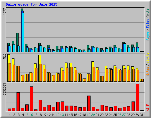 Daily usage for July 2025