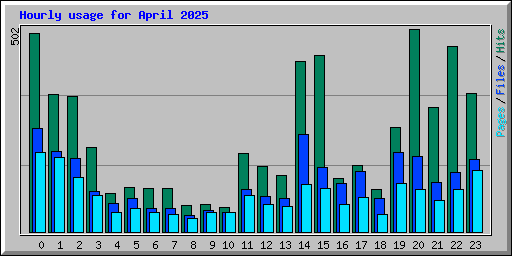 Hourly usage for April 2025