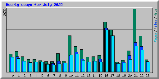 Hourly usage for July 2025
