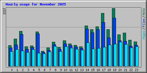 Hourly usage for November 2025